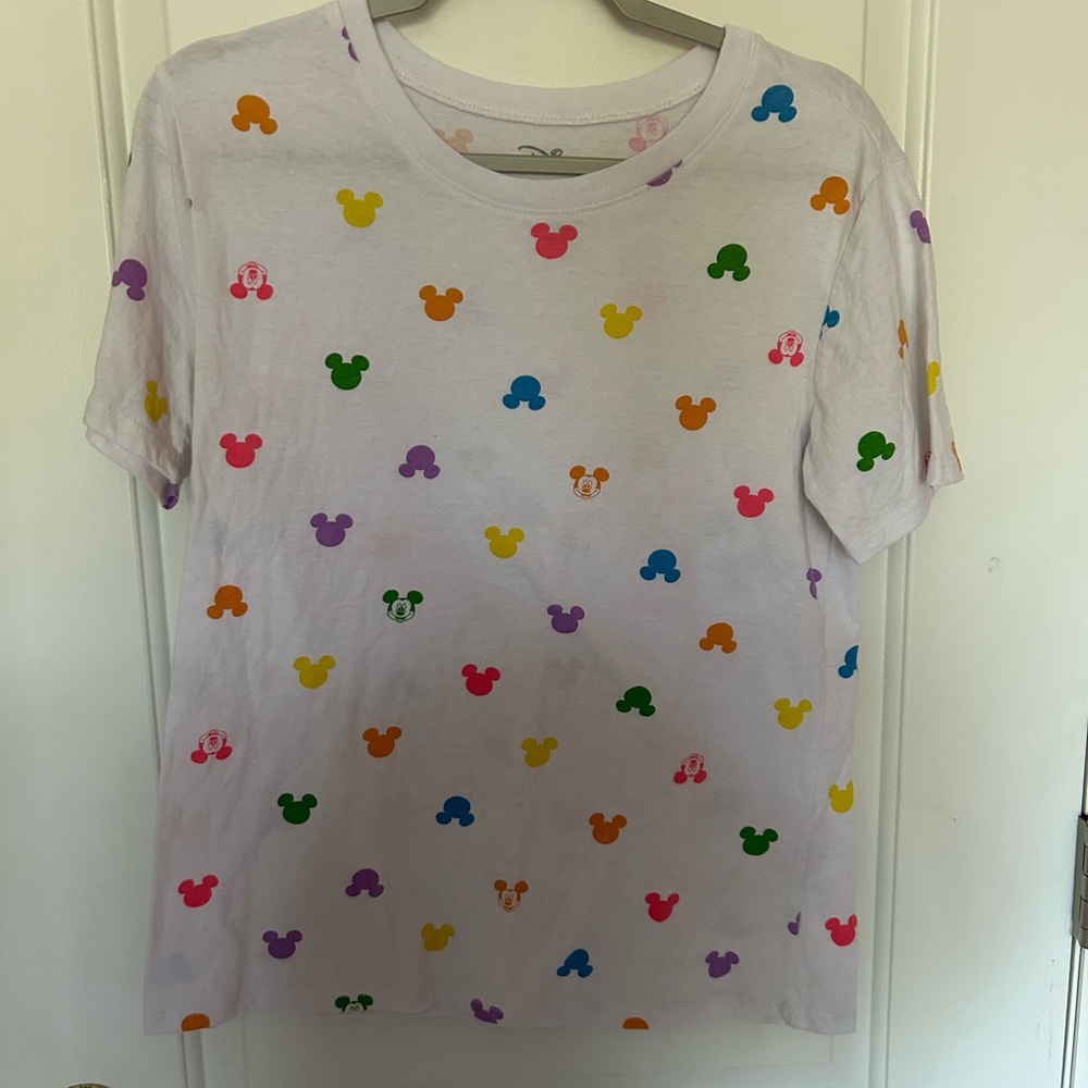 Disney White T-Shirt with Subtle Mickey Design L